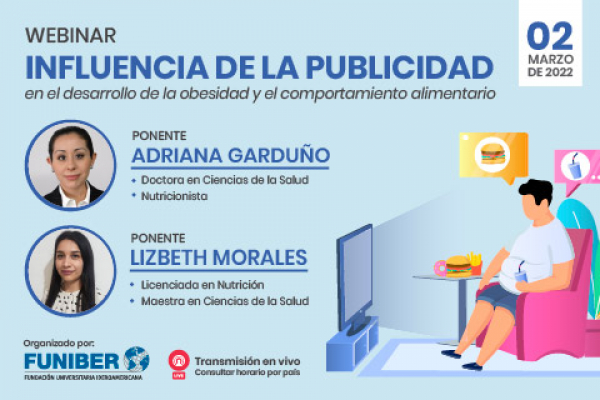 UNIB organiza un webinar sobre la influencia de la publicidad en la alimentación