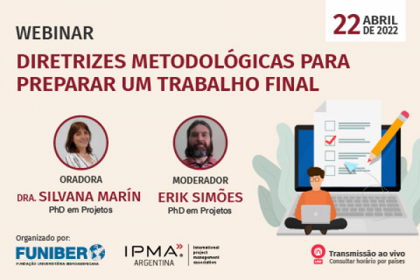 A UNIB participará no seminário web "Diretrizes metodológicas para preparar um trabalho final"