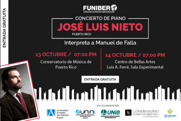 El pianista español José Luis Nieto ofrecerá dos conciertos en Puerto Rico
