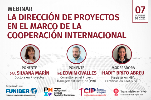 UNIB organiza un webinar sobre dirección de proyectos de cooperación internacional