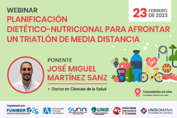 UNIB participa en un webinar sobre la planificación dietético-nutricional en triatlones