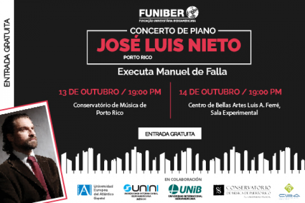 O pianista espanhol José Luis Nieto apresentará dois concertos em Porto Rico 
