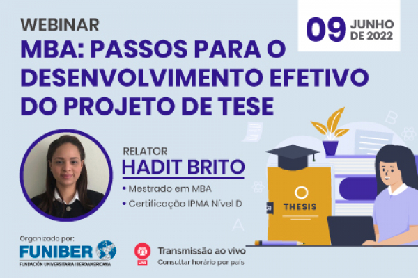 Participação da UNIB no webinar sobre o processo de desenvolvimento de tese no MBA 