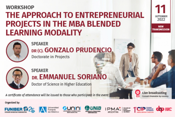 UNIB participates in a new broadcast of the webinar "The approach to business projects in the MBA blended modality"