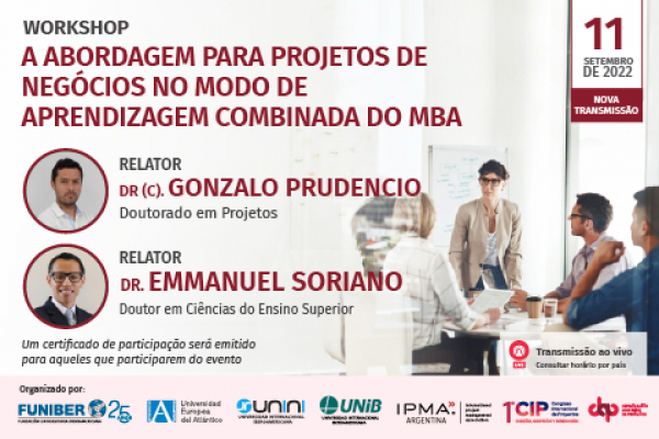 UNIB organiza de uma nova transmissão do webinar "A abordagem dos projetos empresariais na modalidade semipresencial do MBA"