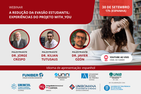 UNIB organiza o webinar «A redução da evasão estudantil: experiências do projeto WITH_YOU»