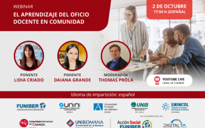 UNIB organiza la mesa redonda online «El aprendizaje del oficio docente en comunidad»